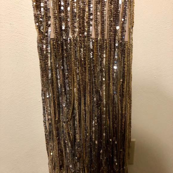 Prom Flapper Style Gold and Silver Fringe Dress - Picture 7 of 7
